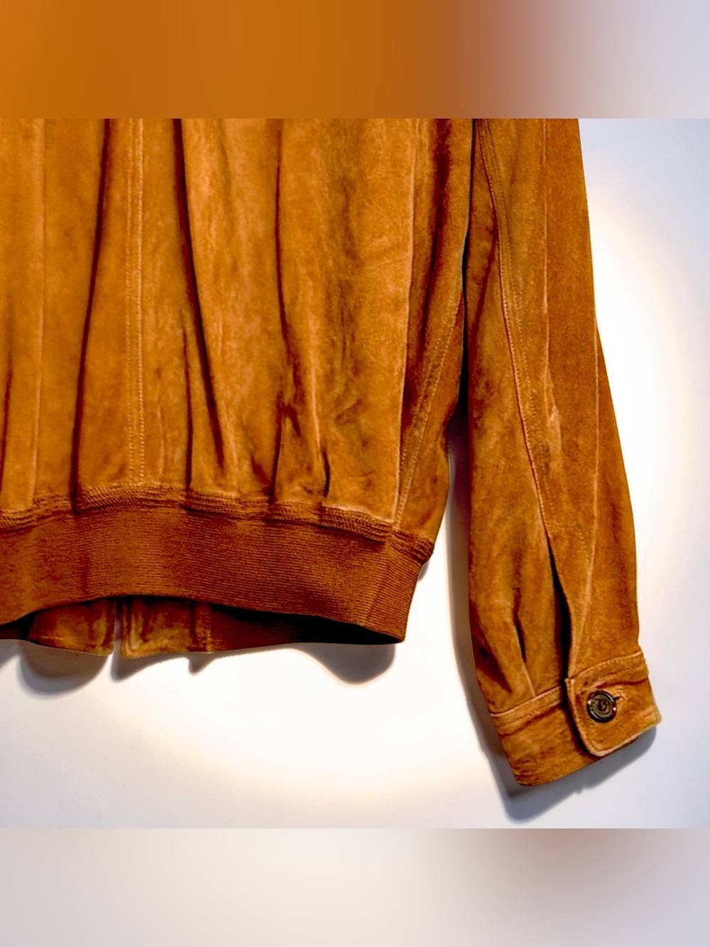 Sulka Men’s Brown Suede Leather Bomber Jacket | Size 44 | Luxury | Zip Front - Picture 11 of 16